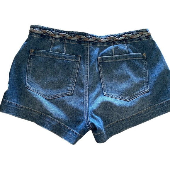 Free People Braided belt denim button fly shorts - Picture 4 of 9